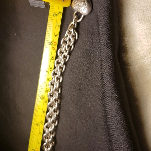 Sterling Silver necklace with diamonds  heart charm - Picture 12 of 16